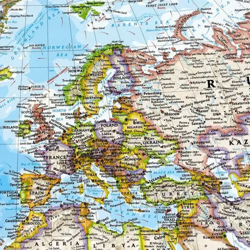 Świat Polityczny Classic mapa ścienna na podkładzie do wpinania znaczników 1:31 854 000